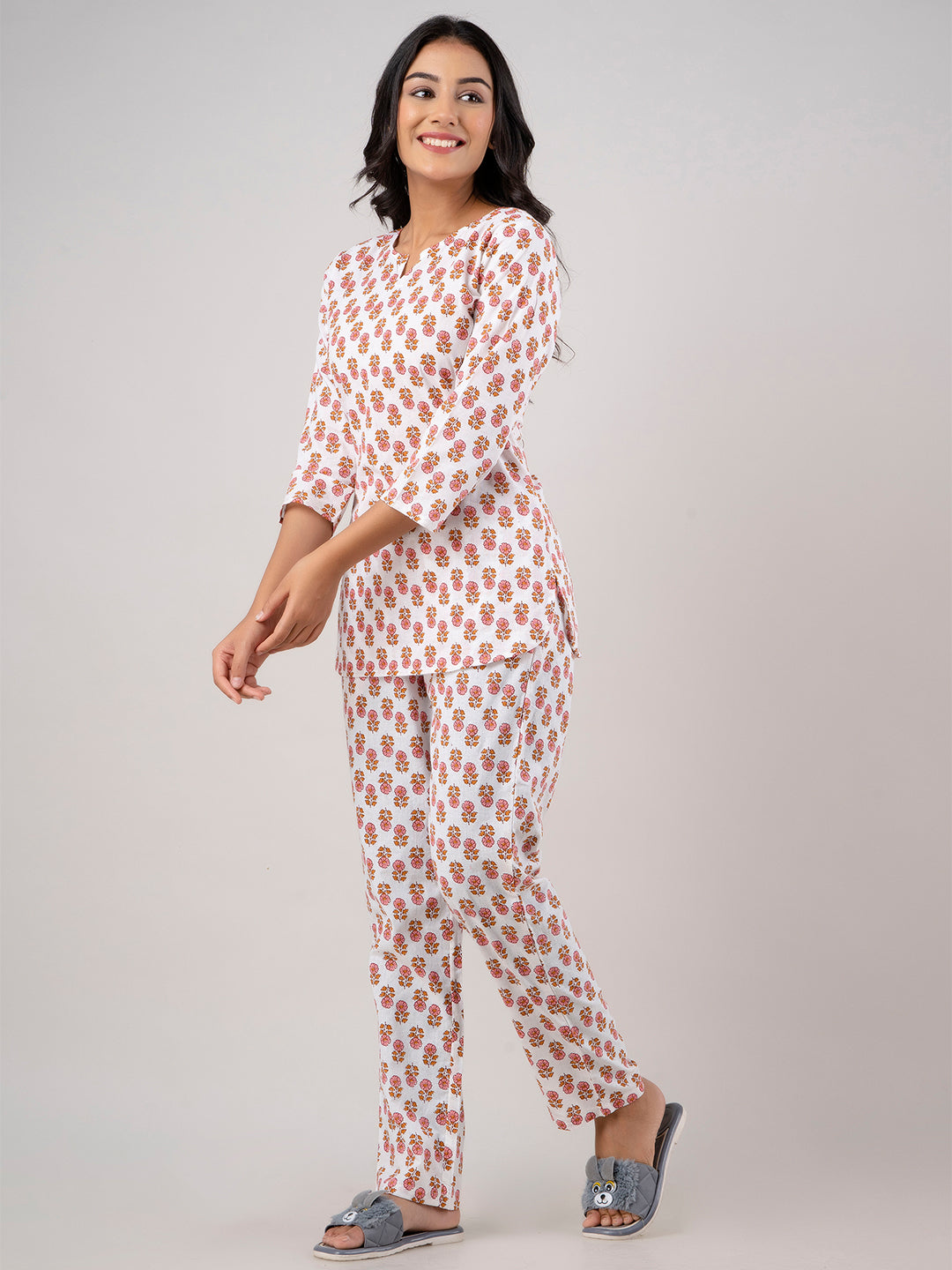 Floral Printed Pure Cotton Night Suits FRLW9023