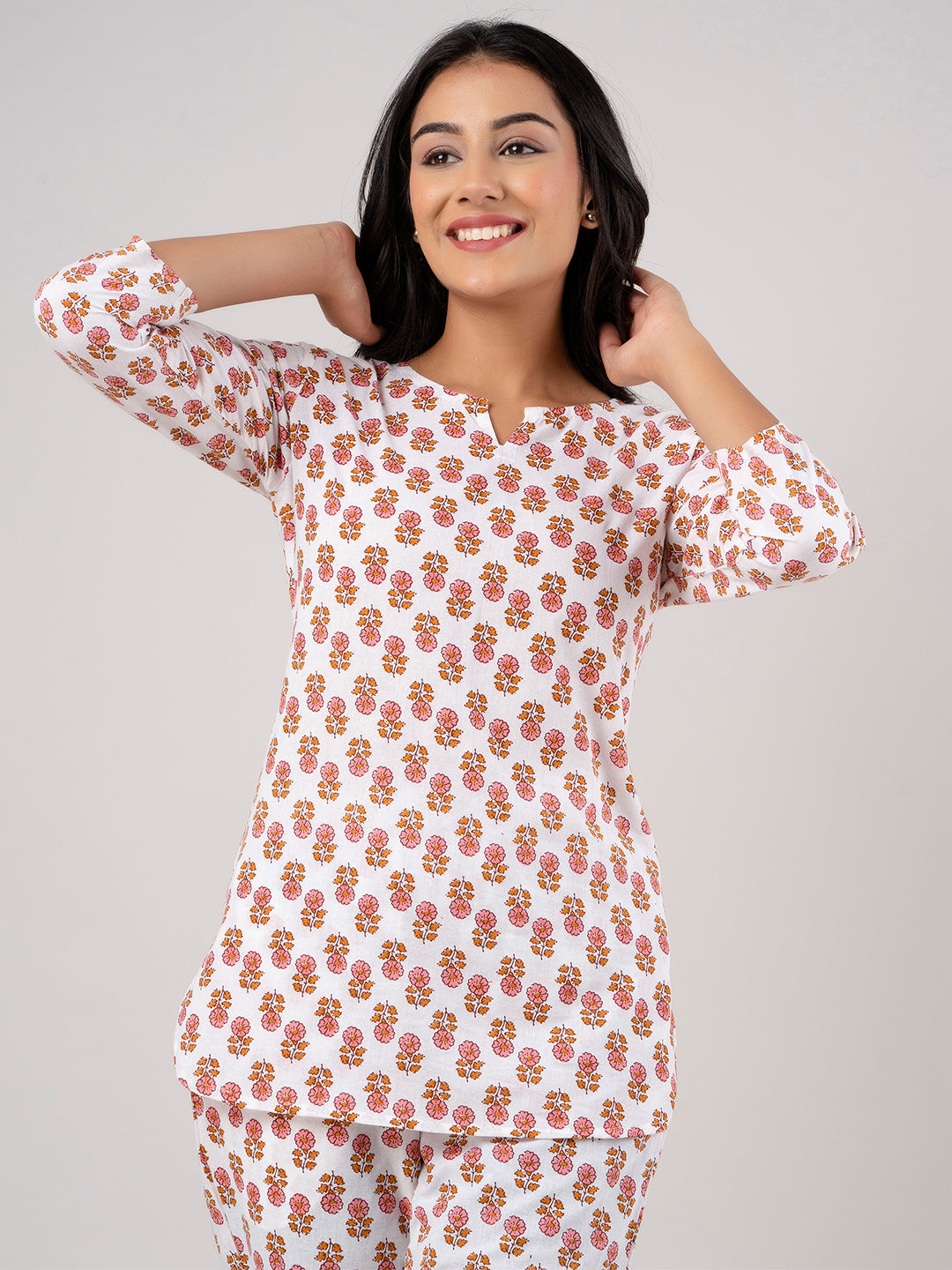 Floral Printed Pure Cotton Night Suits FRLW9023