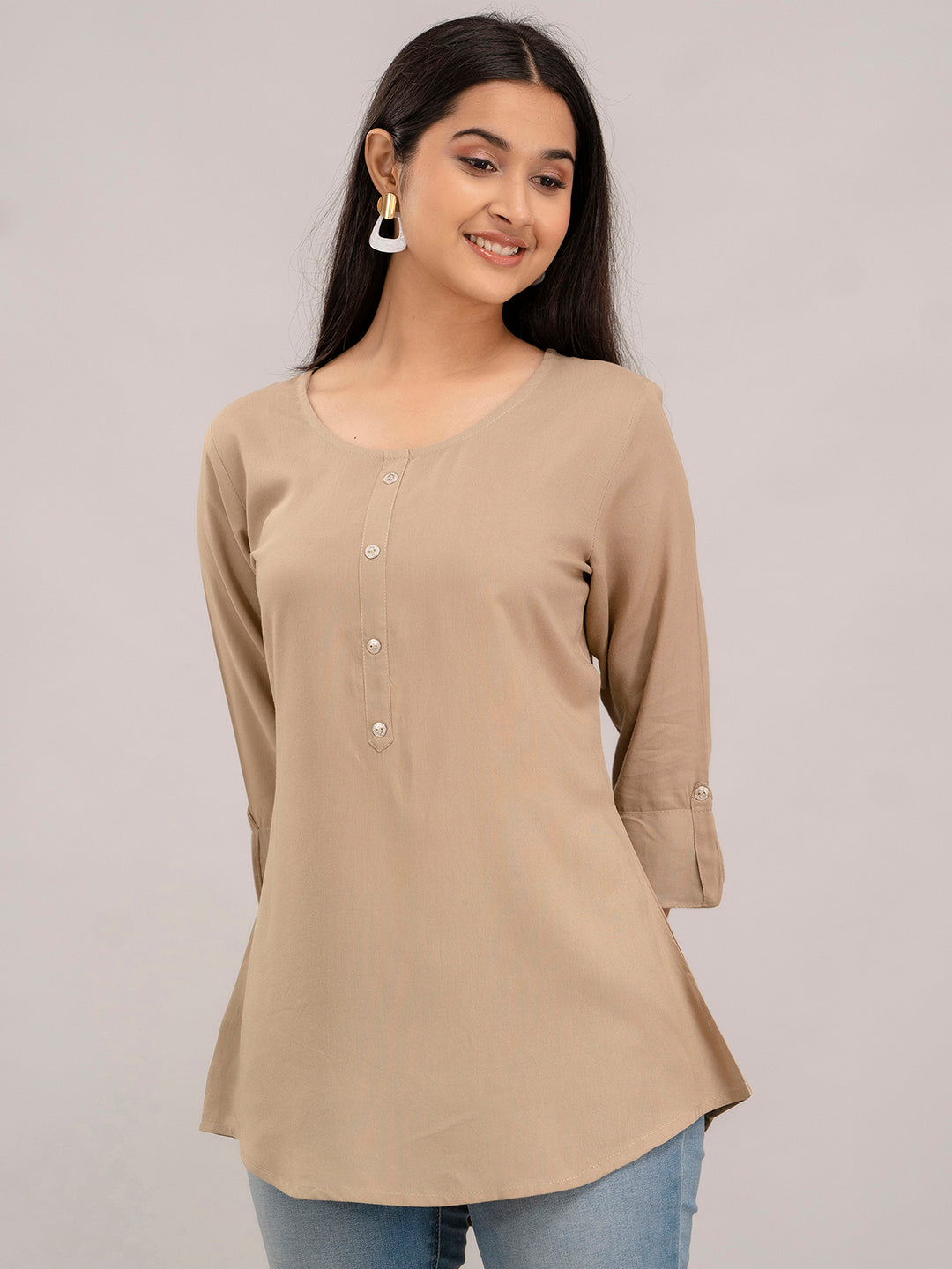 Feranoid Plain short kurti Rayon Sia FRKT6383