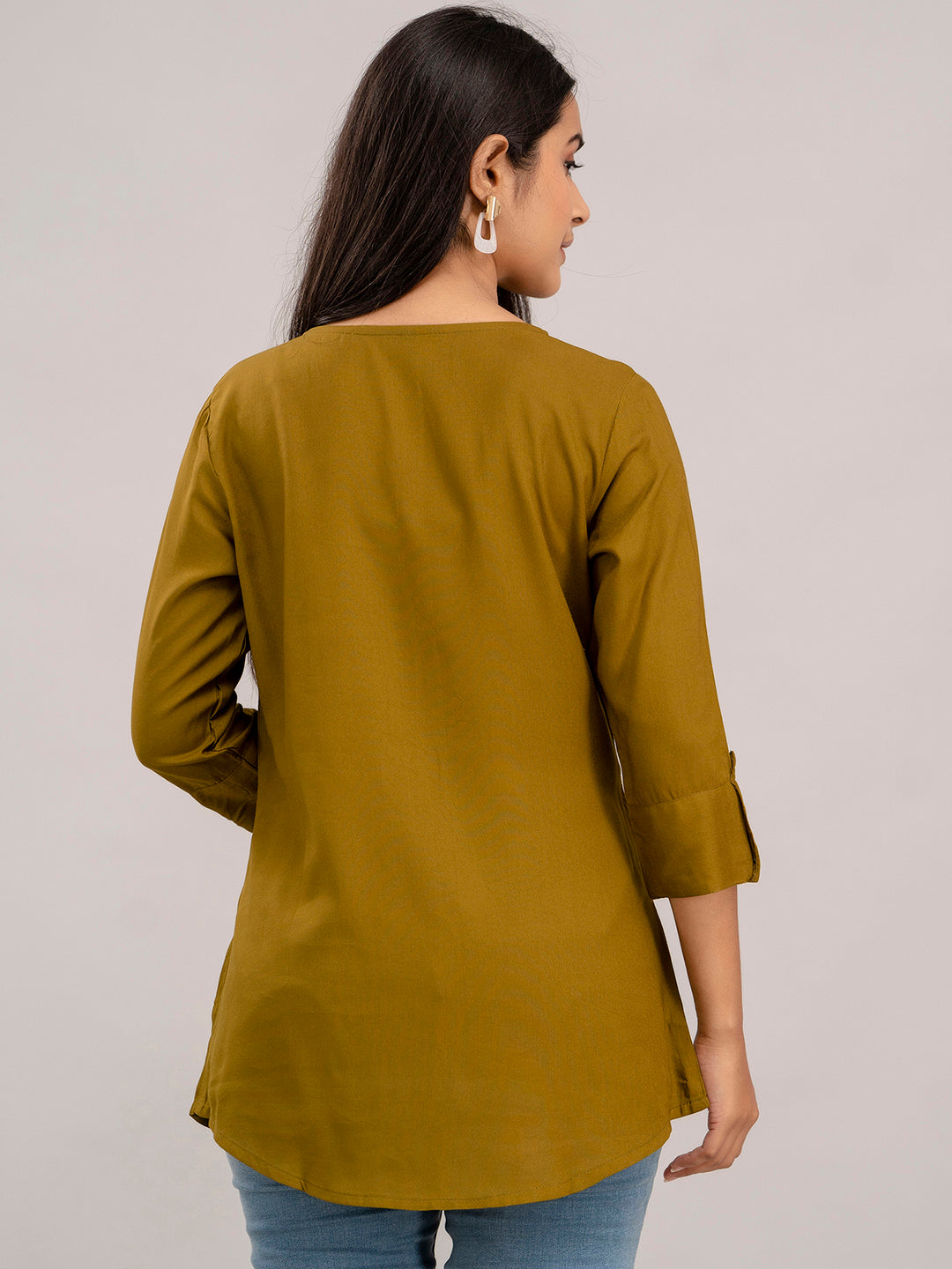 Feranoid Plain short kurti Rayon Sia FRKT6389