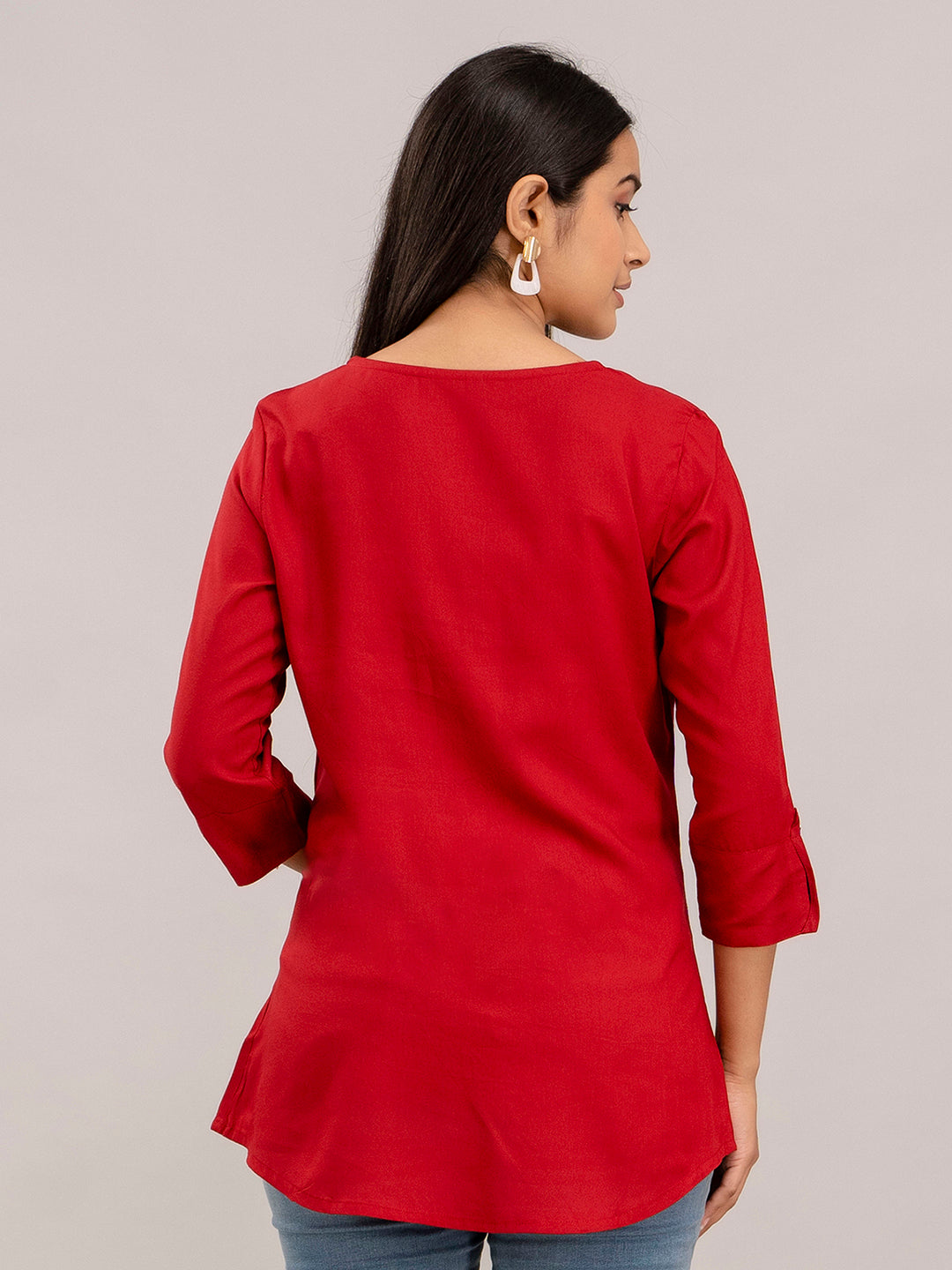 Feranoid Plain short kurti Rayon Sia FRKT6385