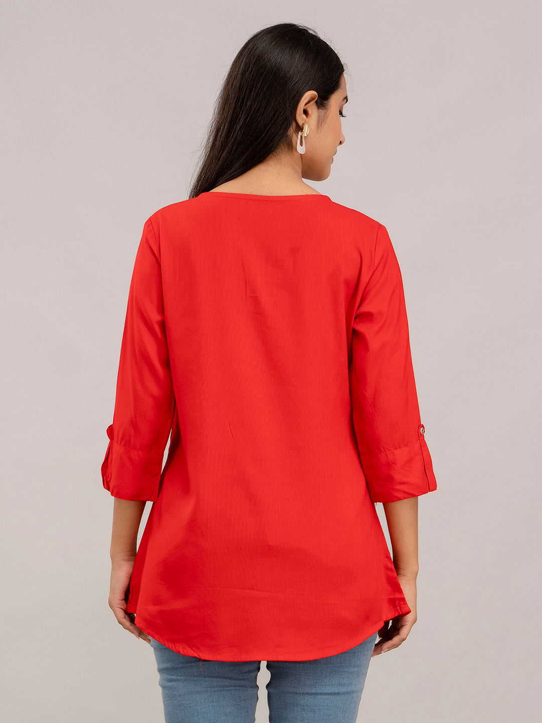 Feranoid Plain short kurti Rayon Sia FRKT6386