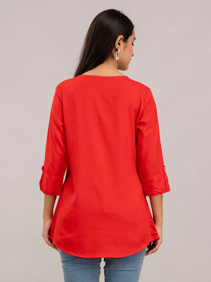 Feranoid Plain short kurti Rayon Sia FRKT6386