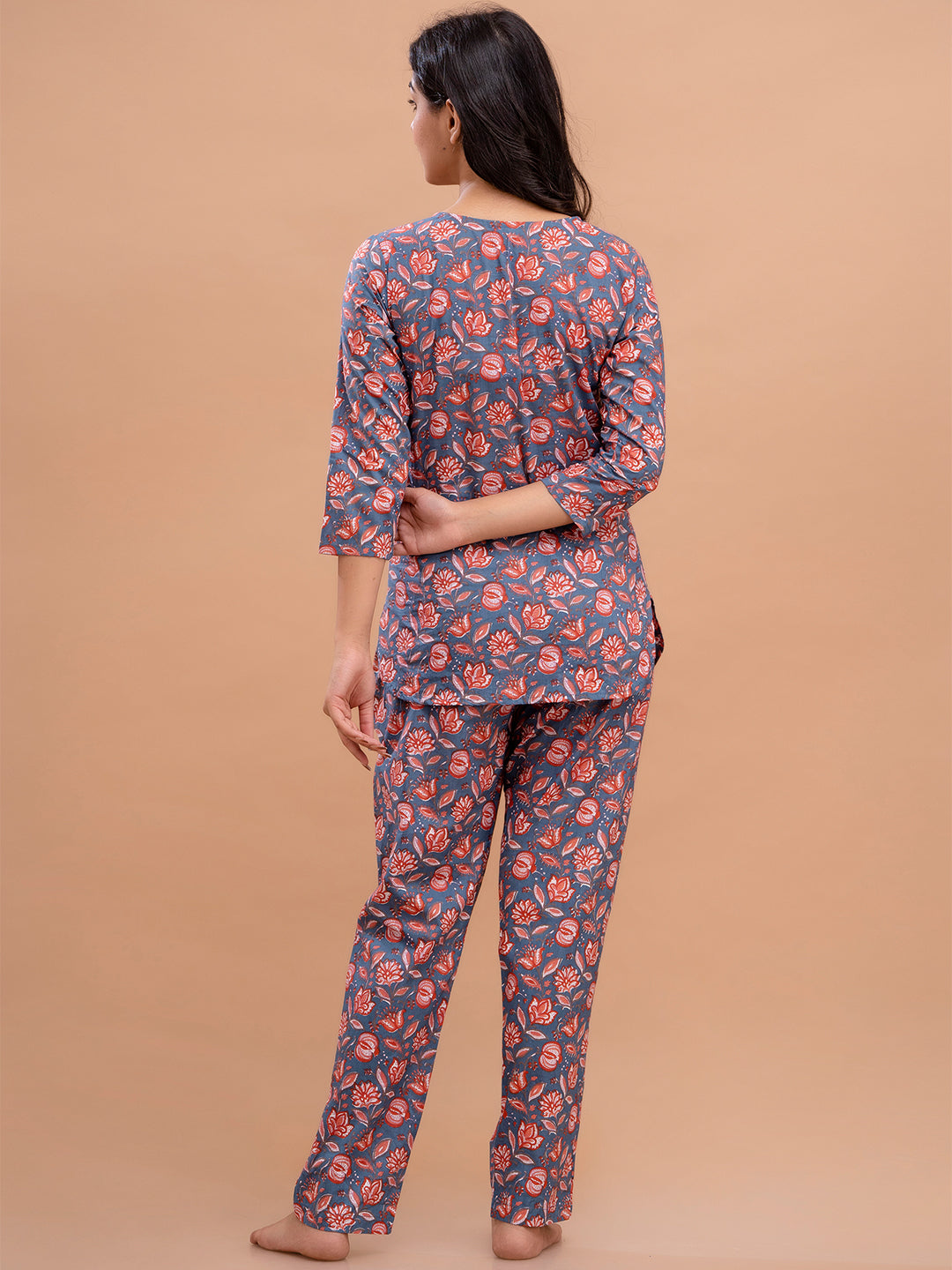 Floral Printed Pure Cotton Night Suits FRLW9024