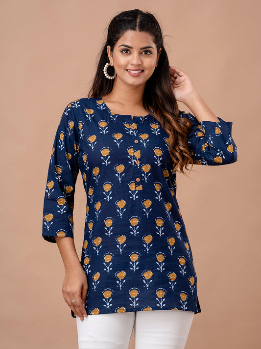 Floral Printed Pure Cotton Kurti FRKT6300