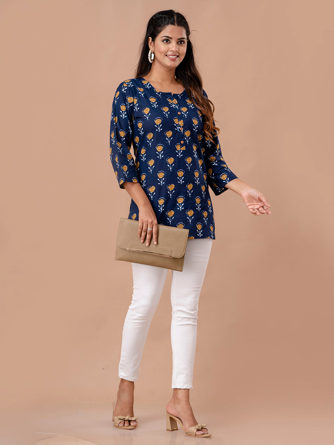 Floral Printed Pure Cotton Kurti FRKT6300