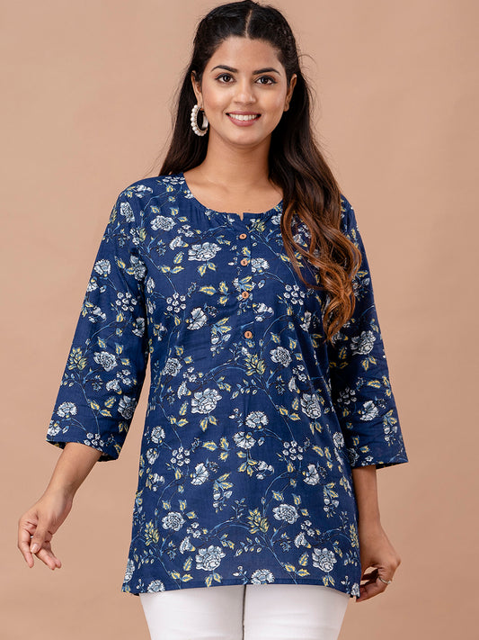 Floral Printed Pure Cotton Kurti FRKT6301