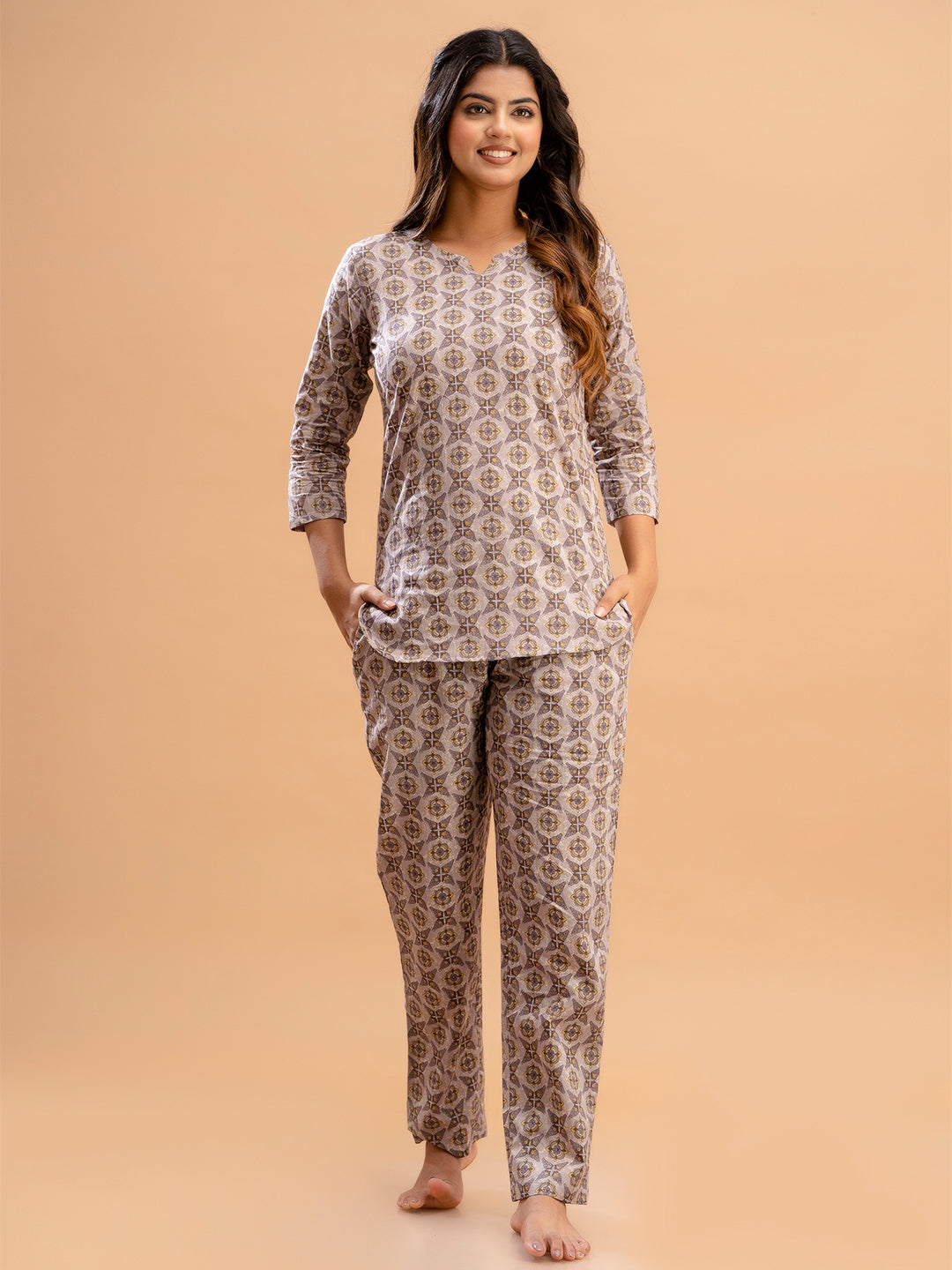 Floral Printed Pure Cotton Night Suits FRLW9031