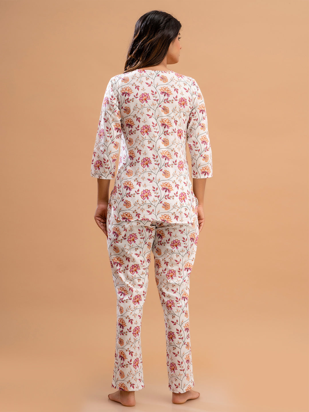 Floral Printed Pure Cotton Night Suits FRLW9033