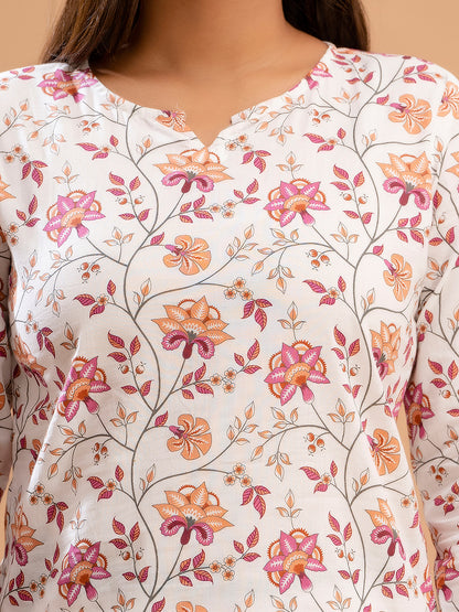 Floral Printed Pure Cotton Night Suits FRLW9033