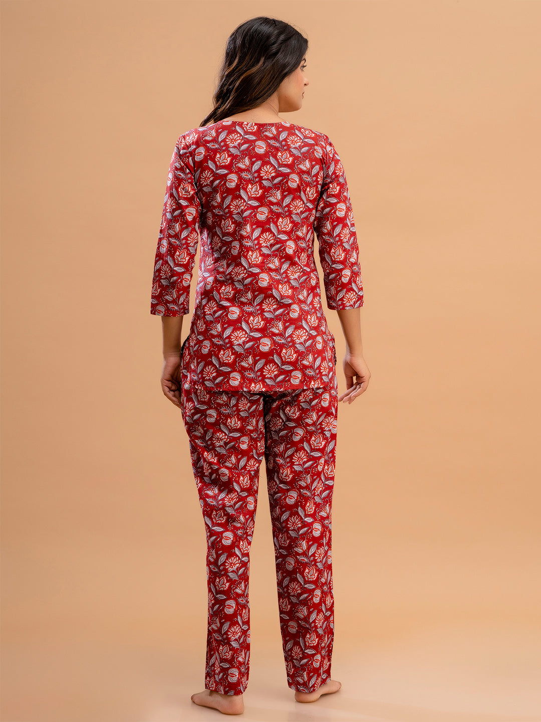 Floral Printed Pure Cotton Night Suits FRLW9032