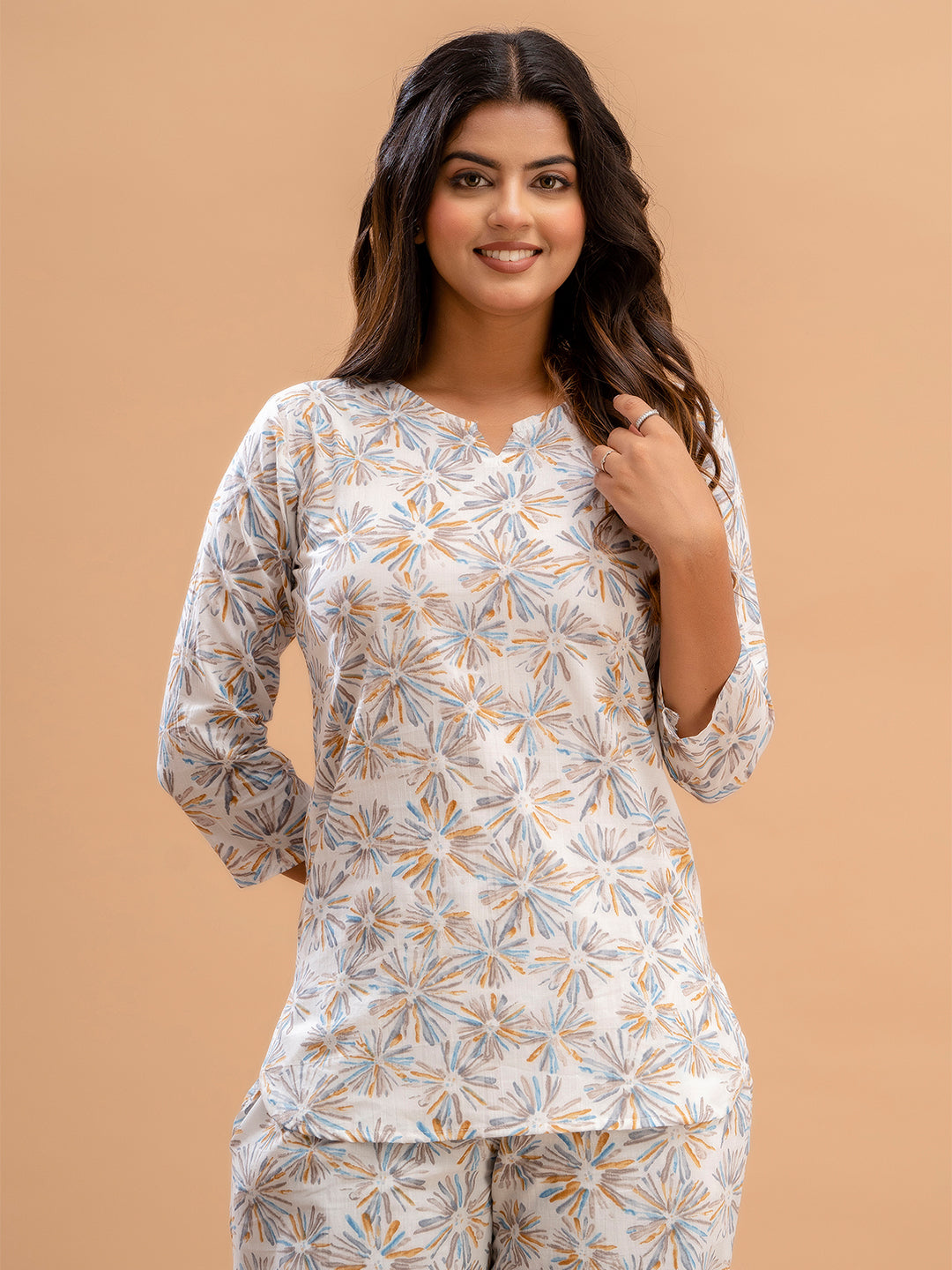 Floral Printed Pure Cotton Night Suits FRLW9025