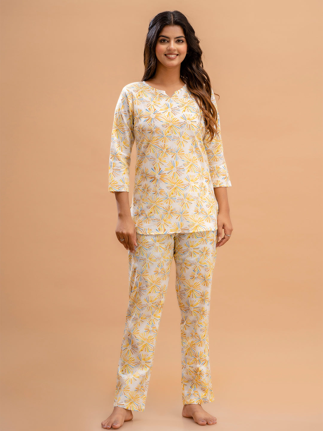 Floral Printed Pure Cotton Night Suits FRLW9026