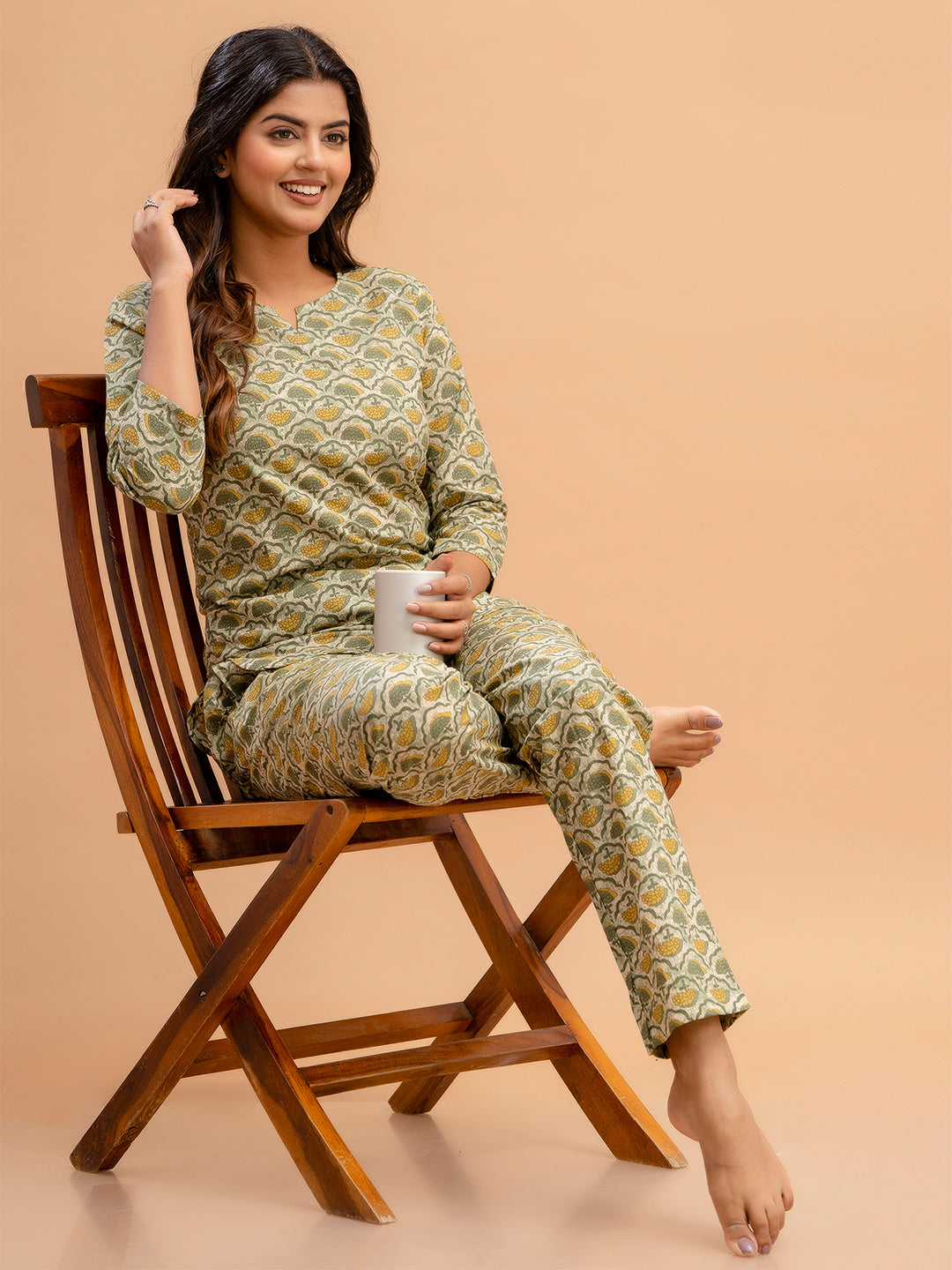 Floral Printed Pure Cotton Night Suits FRLW9027