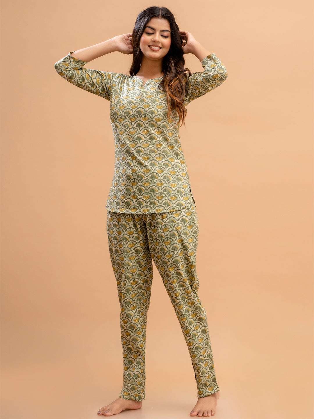Floral Printed Pure Cotton Night Suits FRLW9027