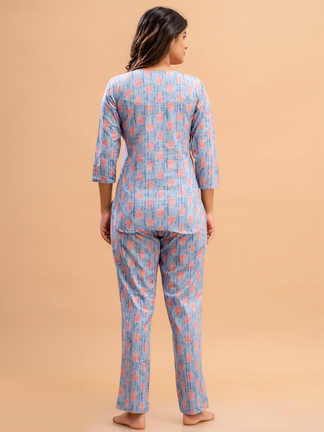 Floral Printed Pure Cotton Night Suits FRLW9028