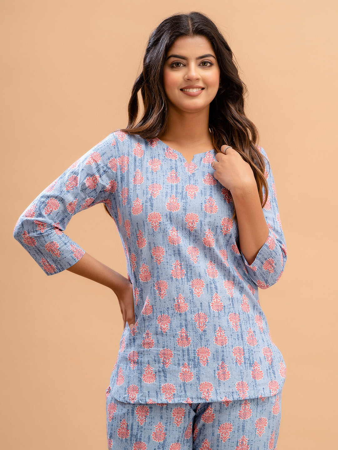 Floral Printed Pure Cotton Night Suits FRLW9028