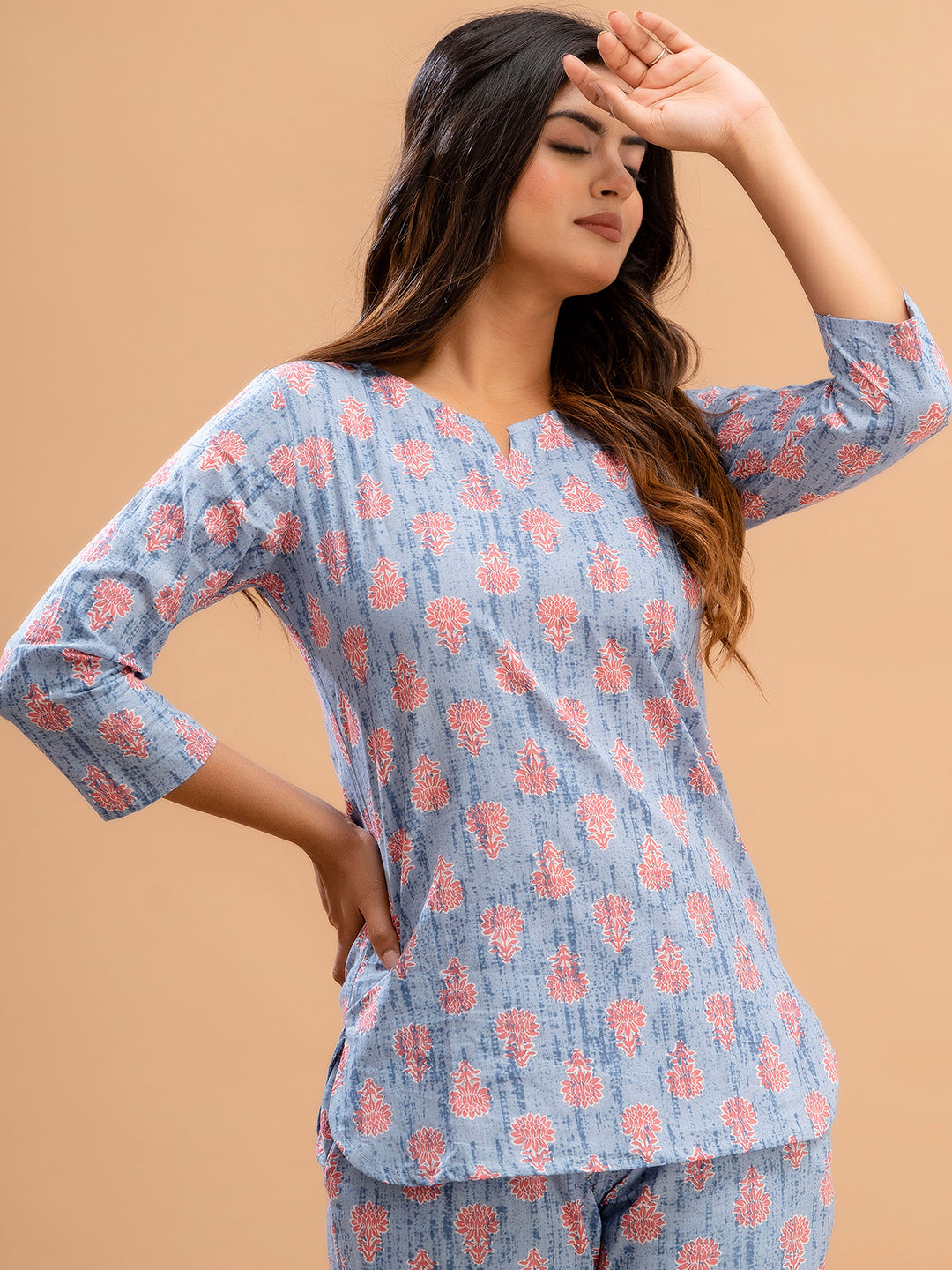 Floral Printed Pure Cotton Night Suits FRLW9028
