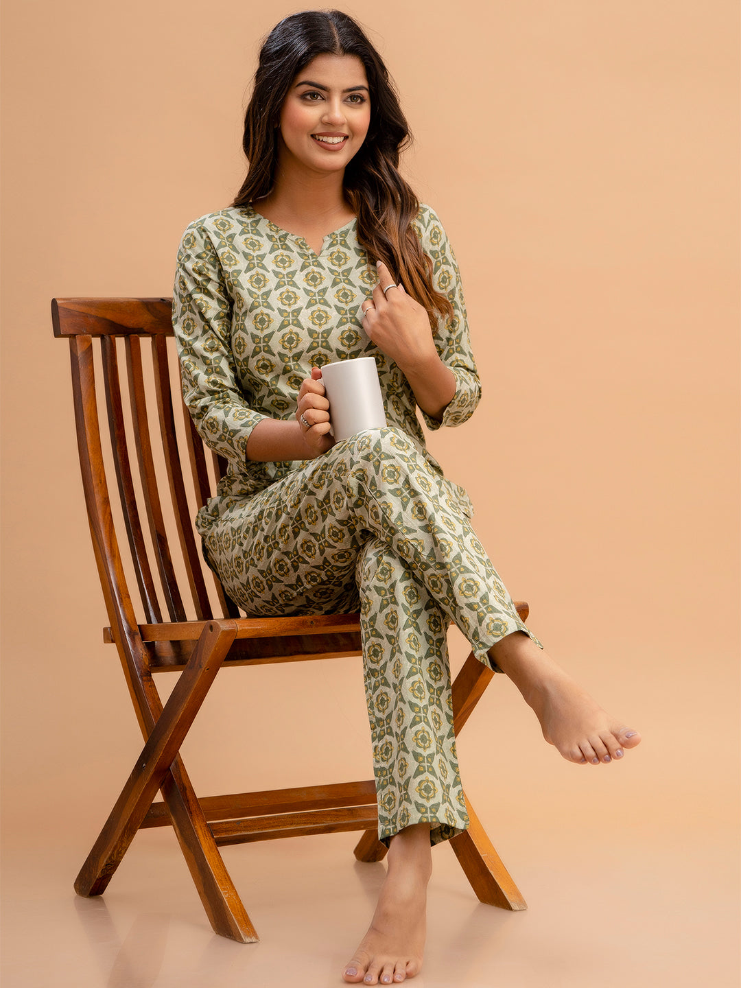 Floral Printed Pure Cotton Night Suits FRLW9029