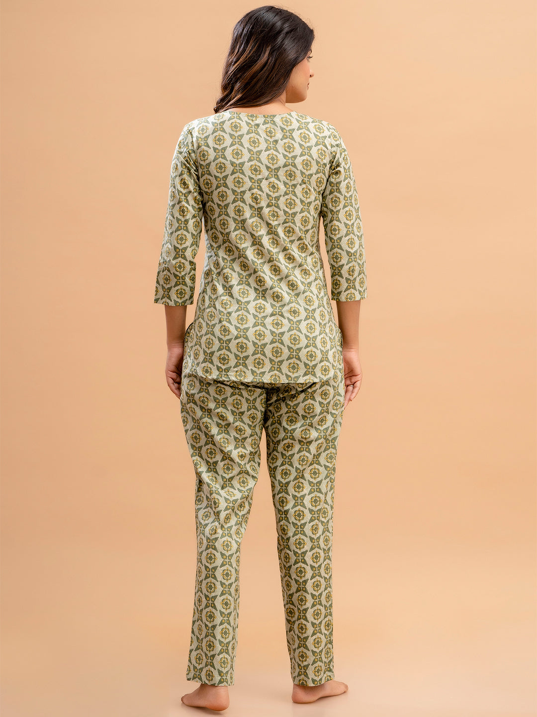 Floral Printed Pure Cotton Night Suits FRLW9029