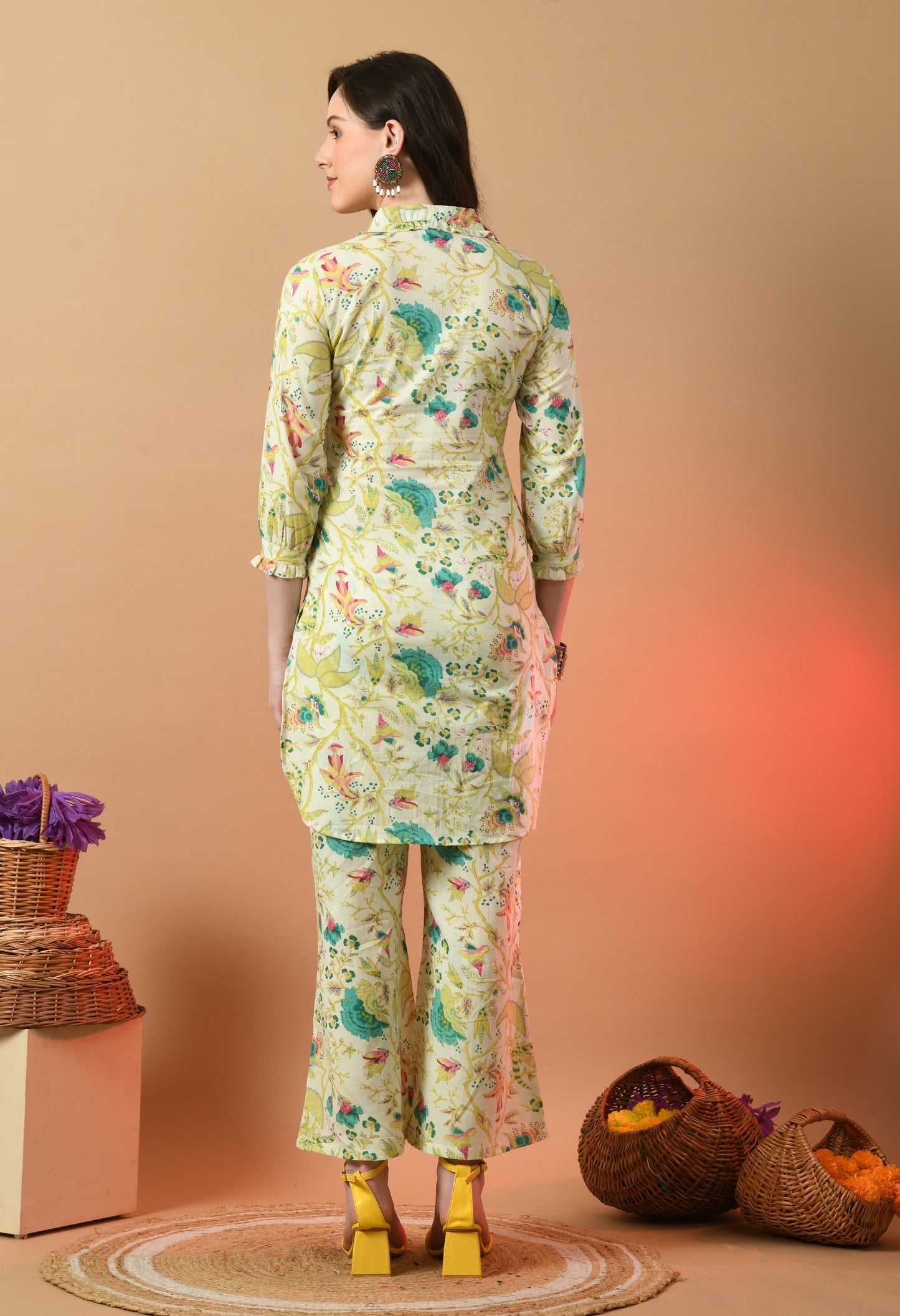 Floral Printed Pure Cotton Night Suits FRLW9057