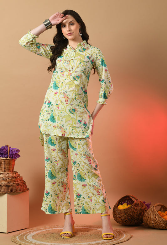 Floral Printed Pure Cotton Night Suits FRLW9057