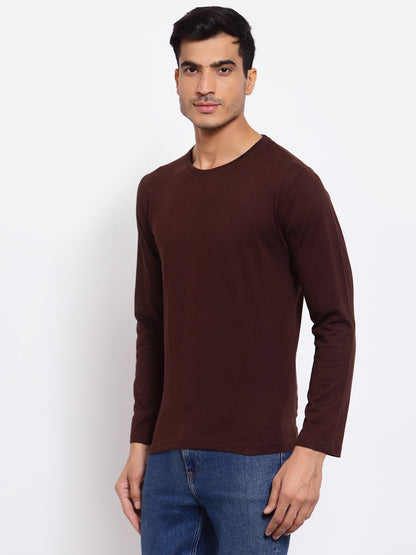 Plain Brown Full Sleeves T-Shirt