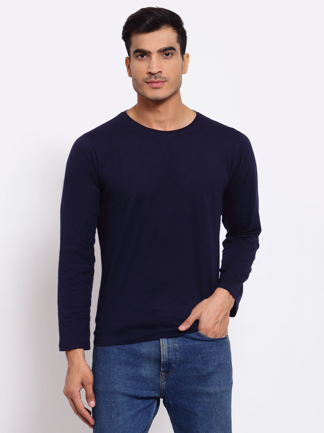 Plain Blue Full Sleeves T-Shirt