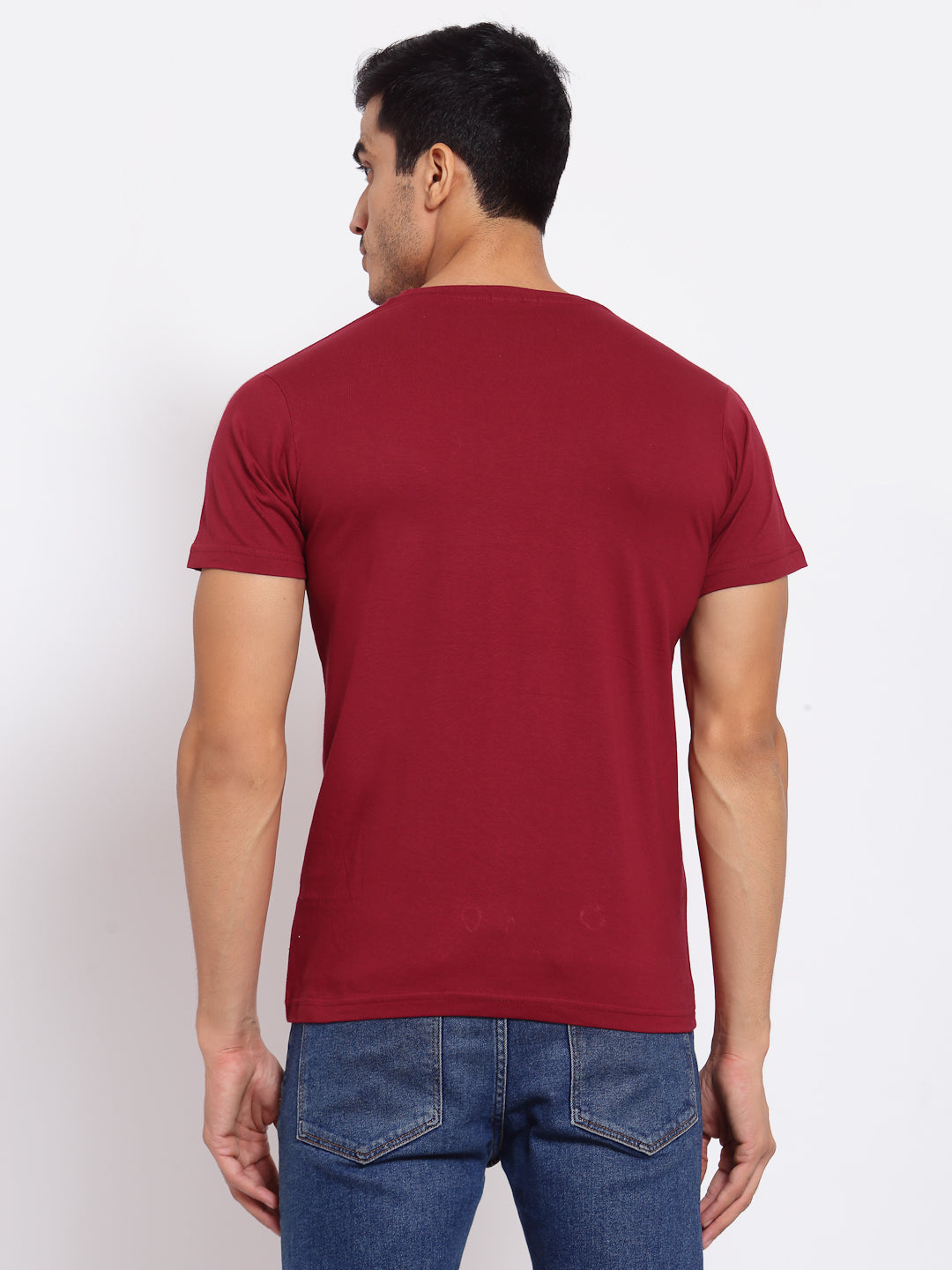 Plain Maroon Half Sleeves T-shirt