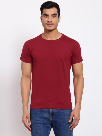Plain Maroon Half Sleeves T-shirt