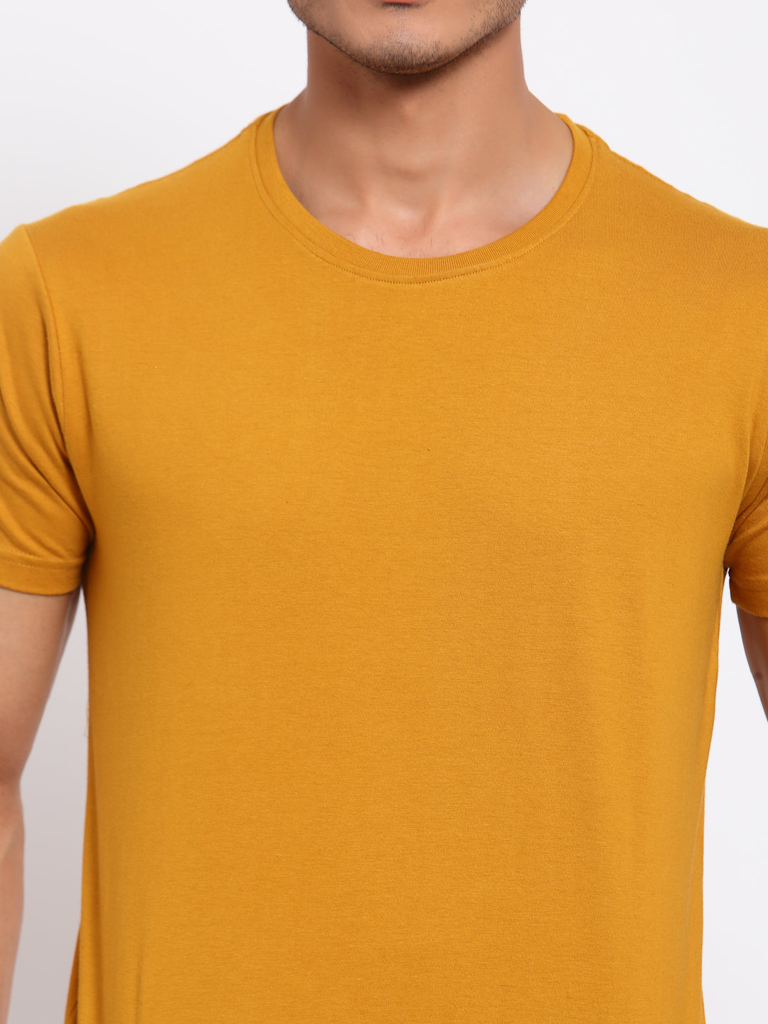 Plain Mustard Half Sleeves T-shirt