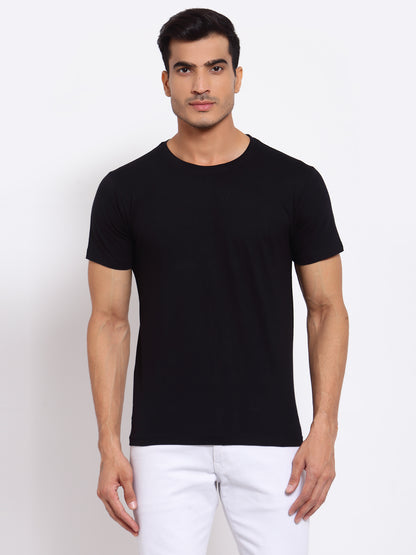 Plain Black Half Sleeves T-shirt