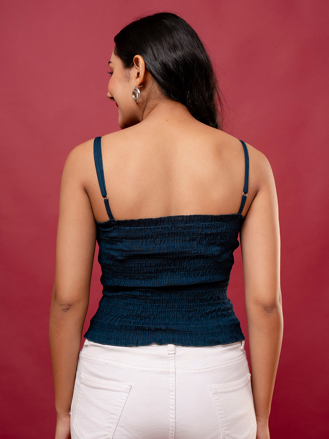 Feranoid Crop Top Rayon Sia Smoked SLEEVELESS FRKT6376