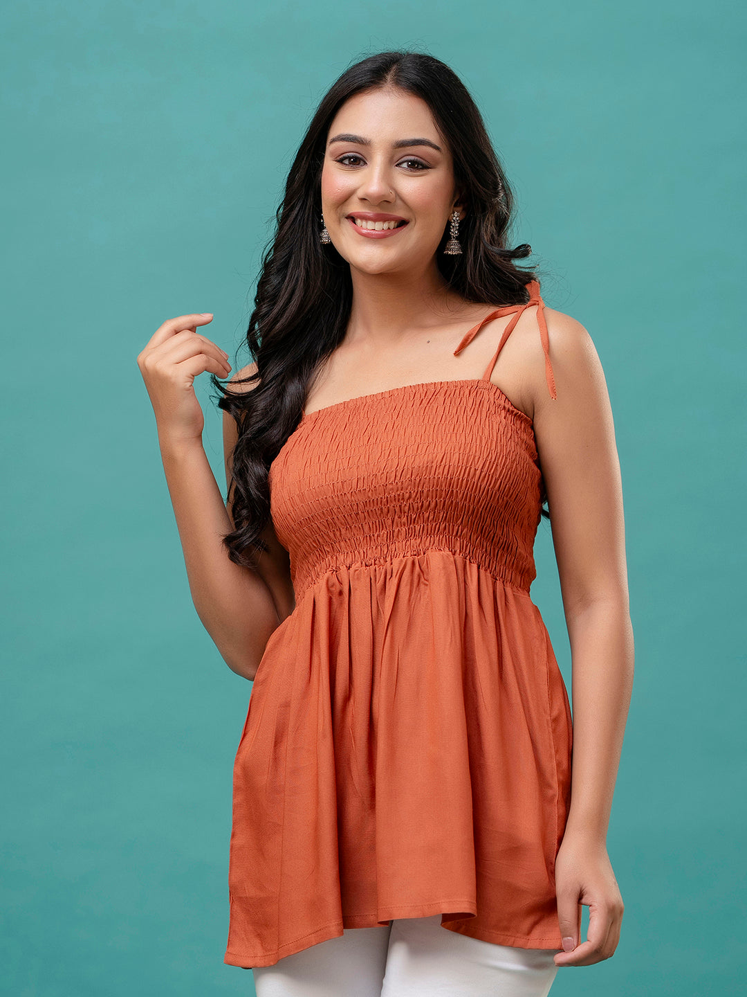 Feranoid Smocking Long top Rayon  FRKT6370