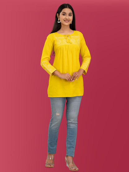 Feranoid Embroidery Top Rayon FRKT6372