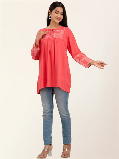 Feranoid Embroidery Top Rayon FRKT6373
