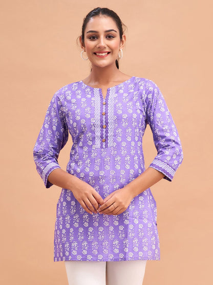 Women Cotton Printed Short Kurti