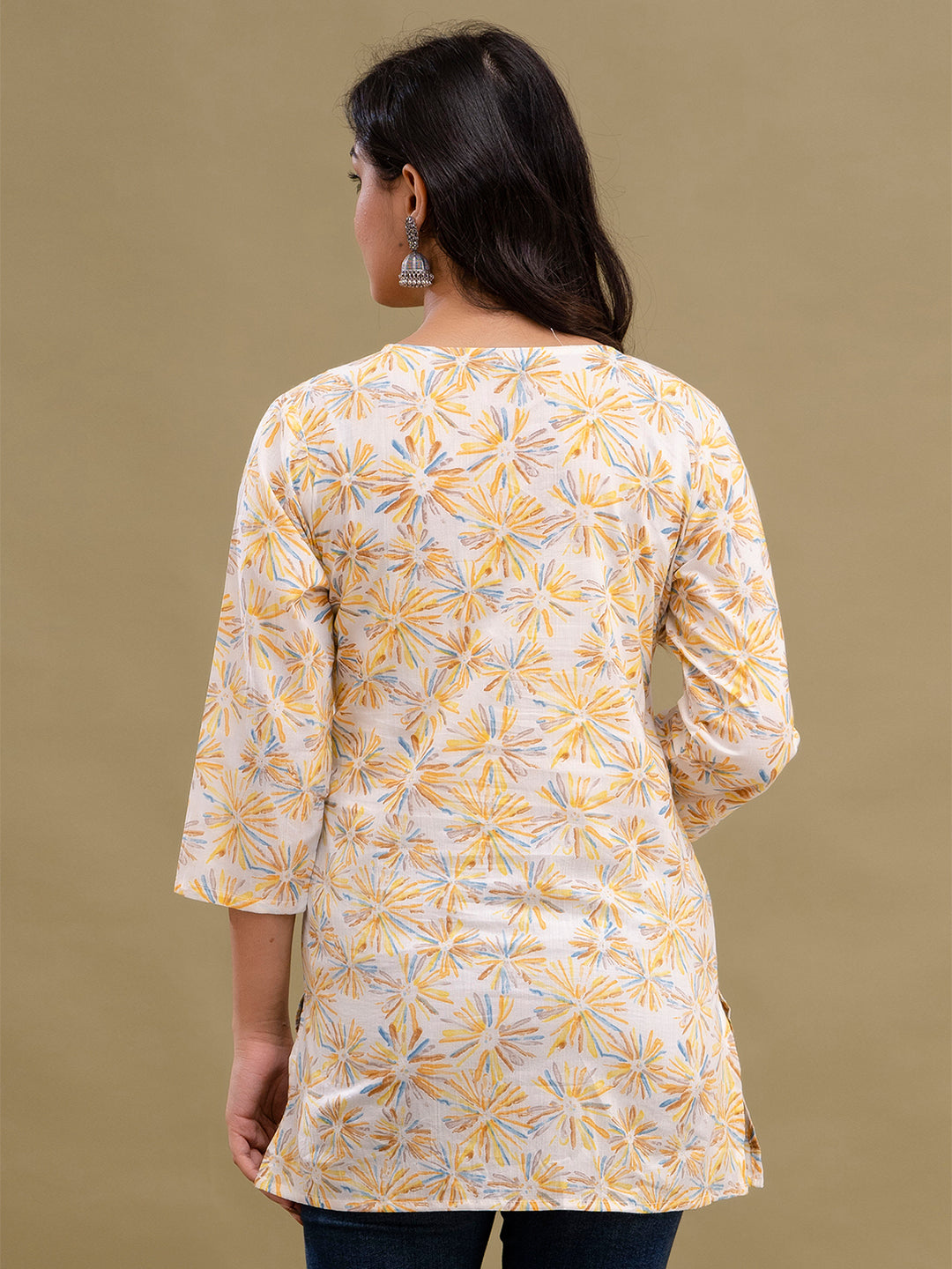 Floral Printed Pure Cotton Kurti FRKT6201