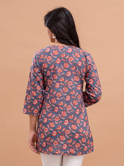 Floral Printed Pure Cotton Kurti FRKT6202