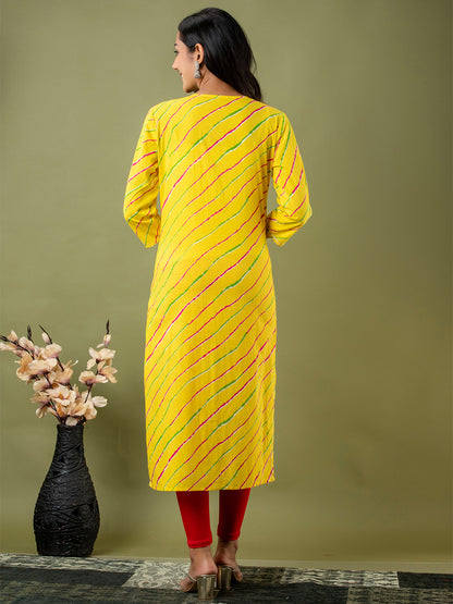 Leheriya Printed Thread Work Kurta FRKT6171