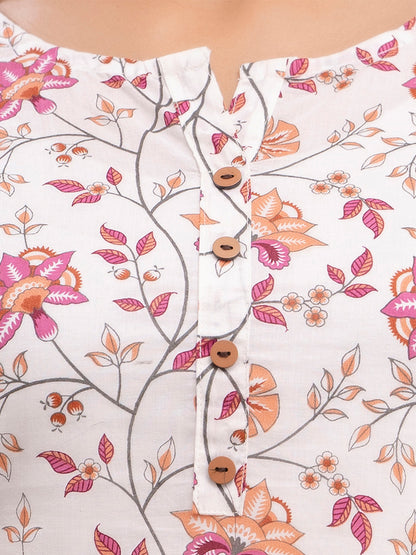 Floral Printed Pure Cotton Kurti FRKT6203