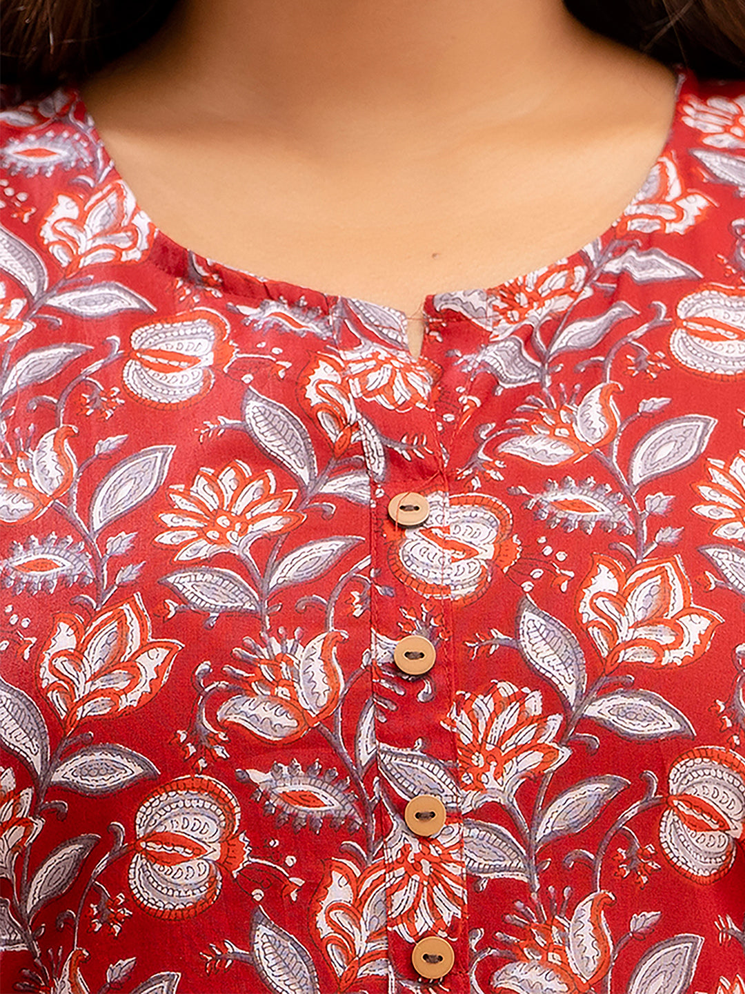Floral Printed Pure Cotton Kurti FRKT6207