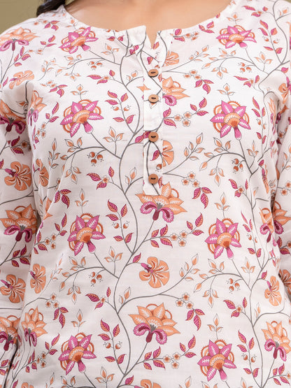 Floral Printed Pure Cotton Kurti FRKT6203