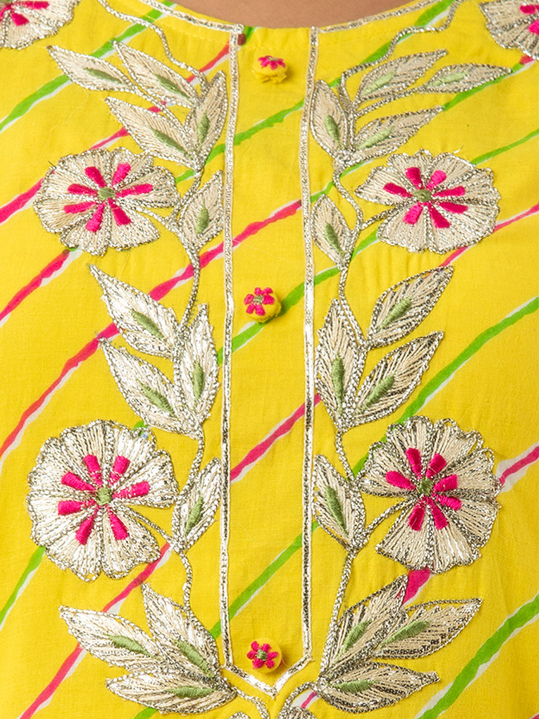 Leheriya Printed Thread Work Kurta FRKT6171