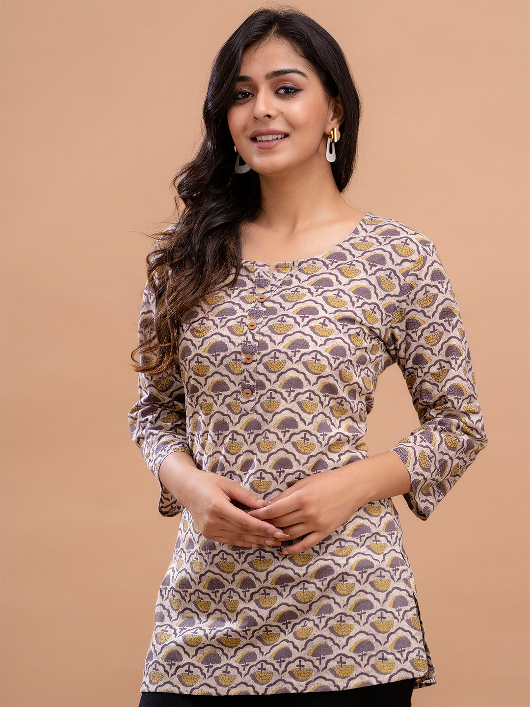 Floral Printed Pure Cotton Kurti FRKT6204