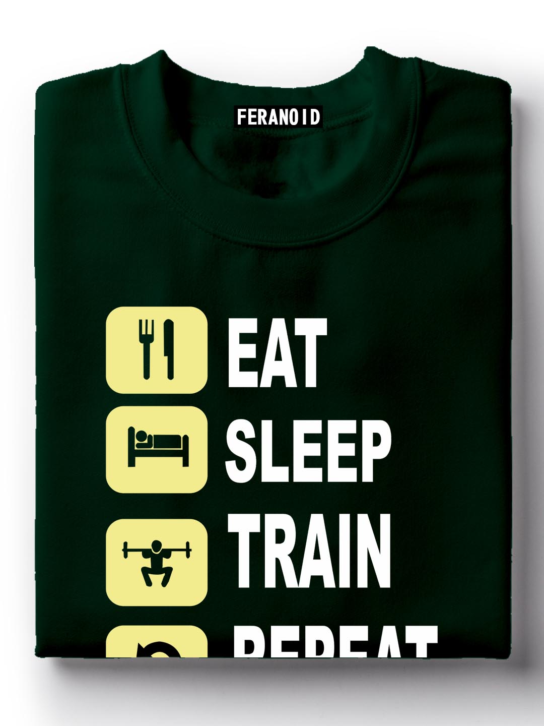 EATSLEEPTRAINREPEAT Green Half Sleeve T-Shirt