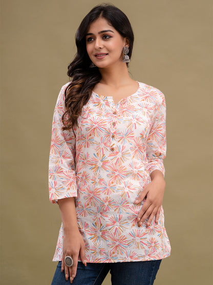 Floral Printed Pure Cotton Kurti FRKT6200
