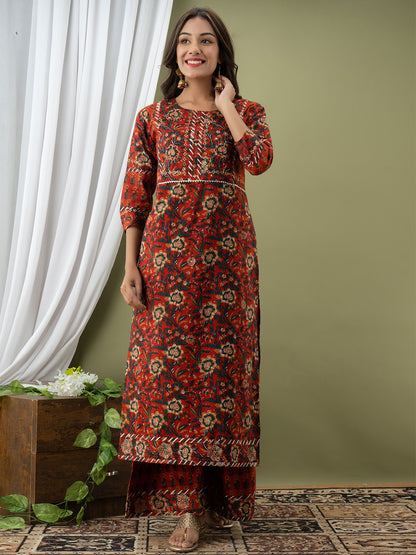 Women Kurta Pant Dupatta Set FRKT6742