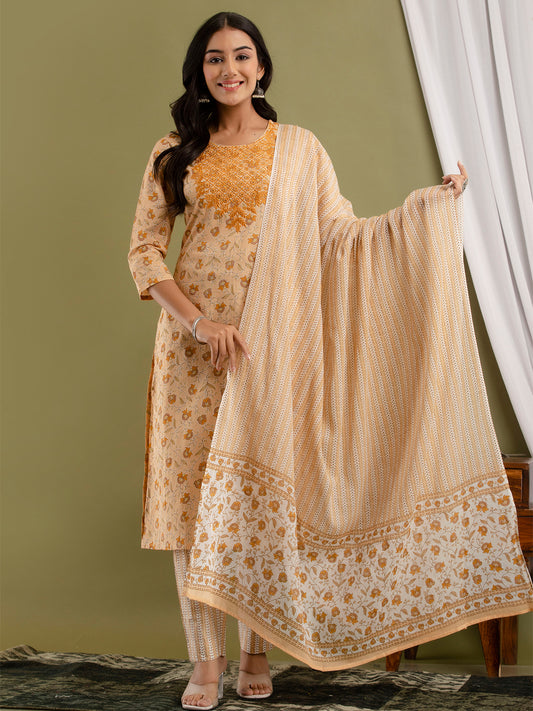 Women Kurta Pant Dupatta Set FRKT6738