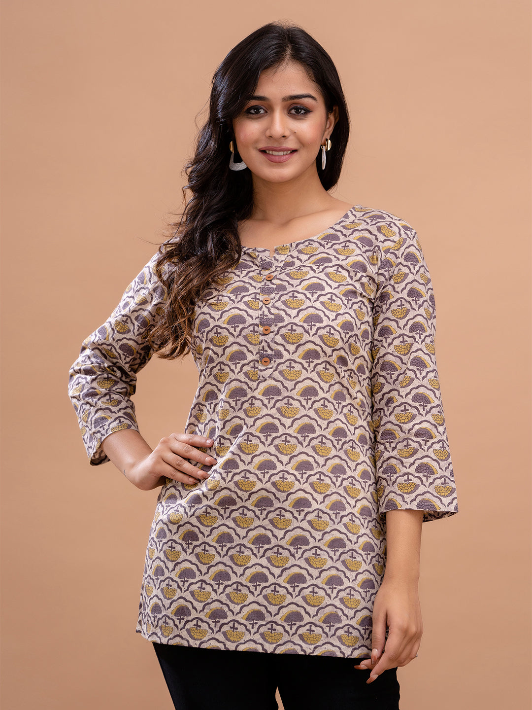 Floral Printed Pure Cotton Kurti FRKT6204